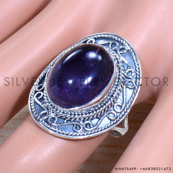 Amethyst 925 Sterling Silver Ring (SJWR-1715)