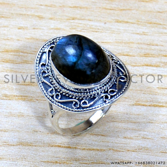Labradorite 925 Sterling Silver Ring (SJWR-1723)
