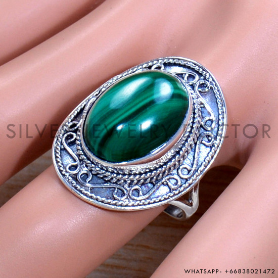 Malachite 925 Sterling Silver Ring (SJWR-1728)