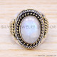 Rainbow Moonstone 925 Sterling Silver Ring (SJWR-173) Rainbow Moonstone 925 Sterling Silver Ring (SJWR-173)