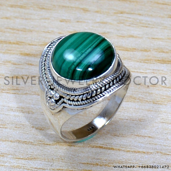 Malachite 925 Sterling Silver Ring (SJWR-1733)