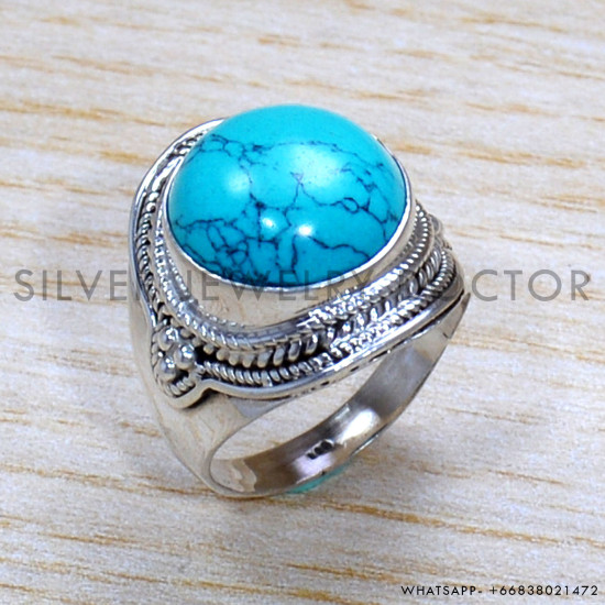 Turquoise 925 Sterling Silver Ring (SJWR-1735)
