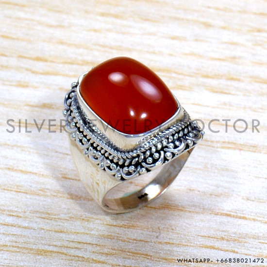 Carnelian 925 Sterling Silver Ring (SJWR-1741)