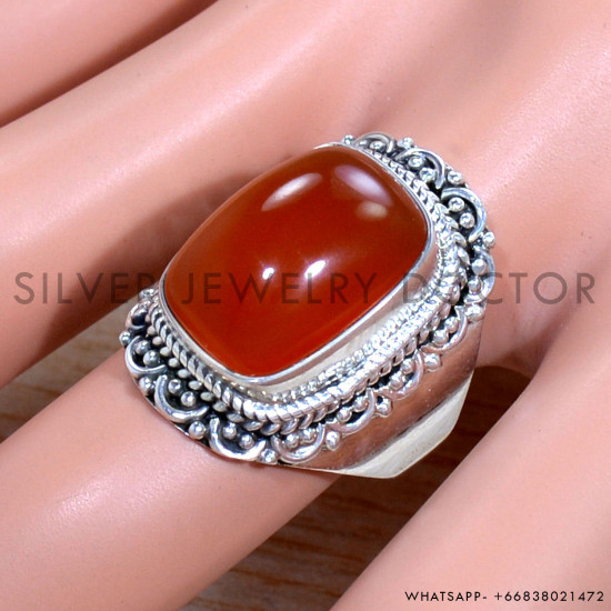 Carnelian 925 Sterling Silver Ring (SJWR-1741)