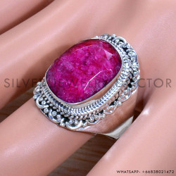 Ruby 925 Sterling Silver Ring (SJWR-1744)