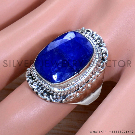 Sapphire 925 Sterling Silver Ring (SJWR-1745)