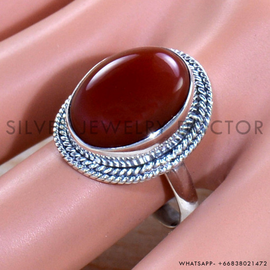 Carnelian 925 Sterling Silver Ring (SJWR-1748)
