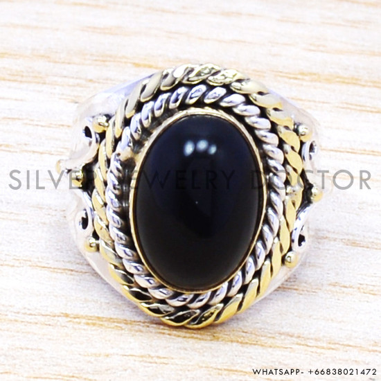 Black Onyx 925 Sterling Silver Ring (SJWR-175) Black Onyx 925 Sterling Silver Ring (SJWR-175)