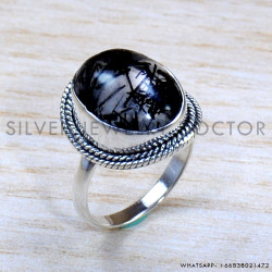 Black Rutile 925 Sterling Silver Ring (SJWR-1750) Black Rutile 925 Sterling Silver Ring (SJWR-1750)
