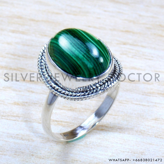 Malachite 925 Sterling Silver Ring (SJWR-1752)