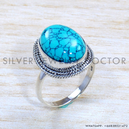 Turquoise 925 Sterling Silver Ring (SJWR-1755)