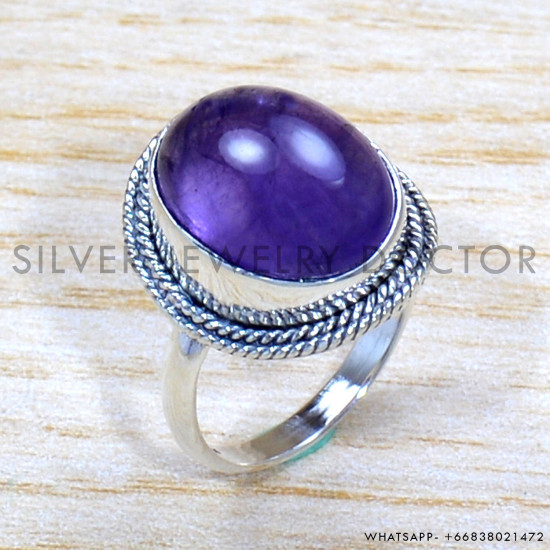 Amethyst 925 Sterling Silver Ring (SJWR-1757)