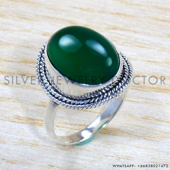 Green Onyx 925 Sterling Silver Ring (SJWR-1759)