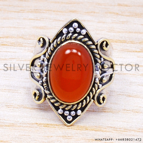 Carnelian 925 Sterling Silver Ring (SJWR-176) Carnelian 925 Sterling Silver Ring (SJWR-176)