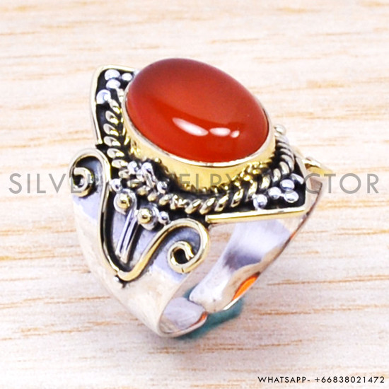 Carnelian 925 Sterling Silver Ring (SJWR-176) Carnelian 925 Sterling Silver Ring (SJWR-176)