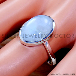 Rainbow Moonstone 925 Sterling Silver Ring (SJWR-1765)