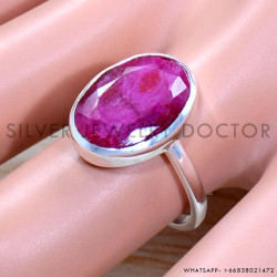 Ruby 925 Sterling Silver Ring (SJWR-1766)