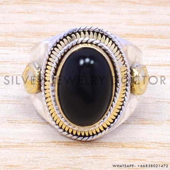 Black Onyx 925 Sterling Silver Ring (SJWR-177) Black Onyx 925 Sterling Silver Ring (SJWR-177)
