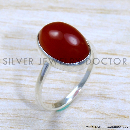 Carnelian 925 Sterling Silver Ring (SJWR-1772)