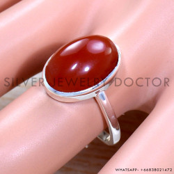 Carnelian 925 Sterling Silver Ring (SJWR-1772)