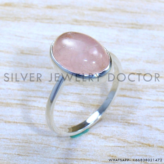 Rose Quartz 925 Sterling Silver Ring (SJWR-1774)