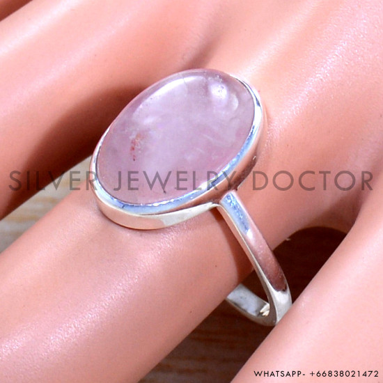 Rose Quartz 925 Sterling Silver Ring (SJWR-1774)
