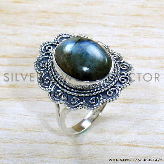 Labradorite 925 Sterling Silver Ring (SJWR-1784)