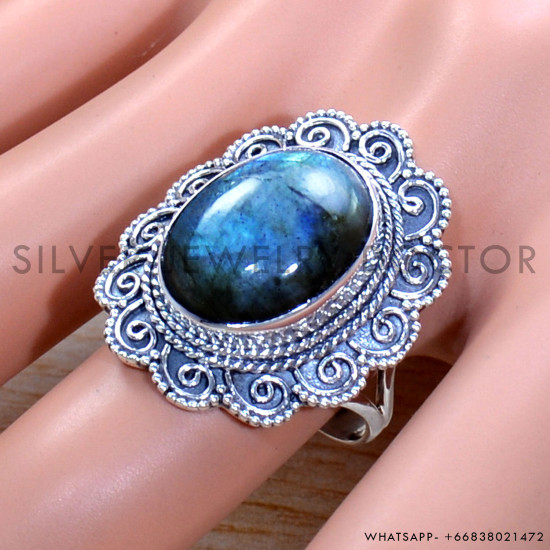 Labradorite 925 Sterling Silver Ring (SJWR-1784)