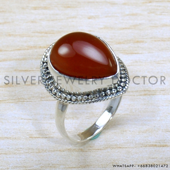 Carnelian 925 Sterling Silver Ring (SJWR-1788)