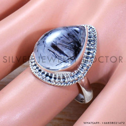 Black Rutile 925 Sterling Silver Ring (SJWR-1790)