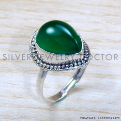 Green Onyx 925 Sterling Silver Ring (SJWR-1791)