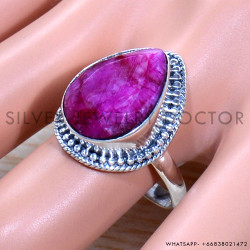 Ruby 925 Sterling Silver Ring (SJWR-1795)