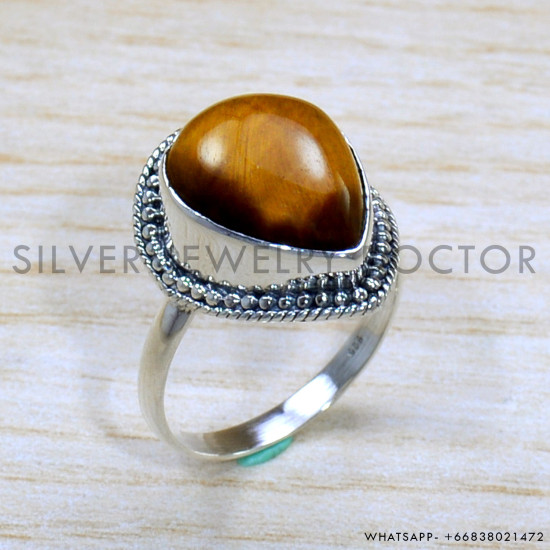 Tiger Eye 925 Sterling Silver Ring (SJWR-1796)