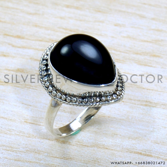 Black Onyx 925 Sterling Silver Ring (SJWR-1797)