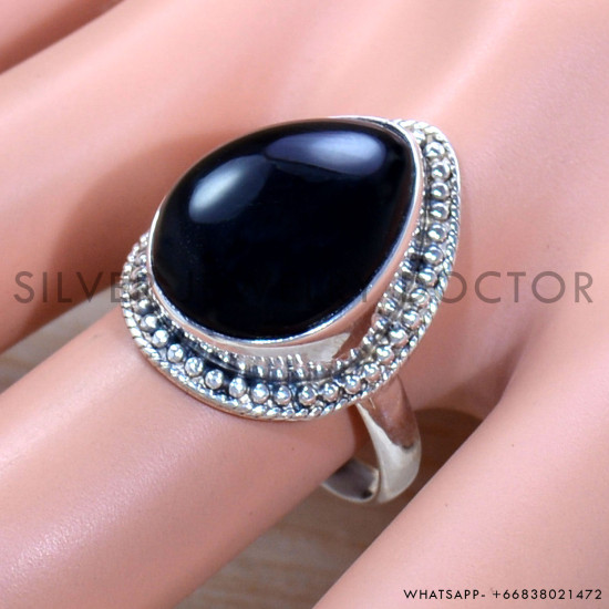 Black Onyx 925 Sterling Silver Ring (SJWR-1797)