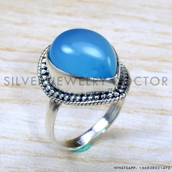Chalcedony 925 Sterling Silver Ring (SJWR-1798)