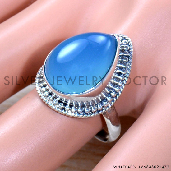 Chalcedony 925 Sterling Silver Ring (SJWR-1798)