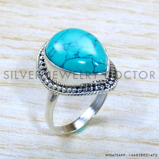 Turquoise 925 Sterling Silver Ring (SJWR-1799)