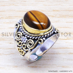Tiger Eye 925 Sterling Silver Ring (SJWR-180)