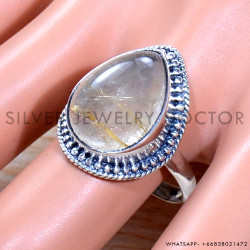 Golden Rutile 925 Sterling Silver Ring (SJWR-1800)