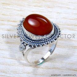 Carnelian 925 Sterling Silver Ring (SJWR-1802)
