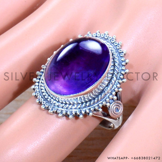 Amethyst 925 Sterling Silver Ring (SJWR-1807)