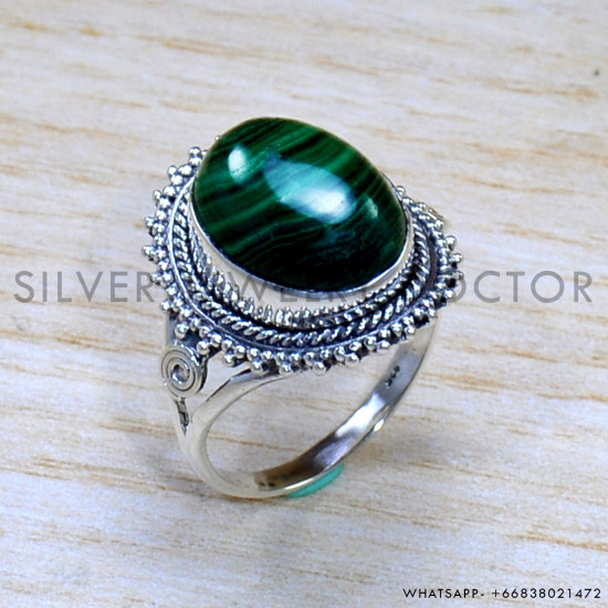 Malachite 925 Sterling Silver Ring (SJWR-1812)