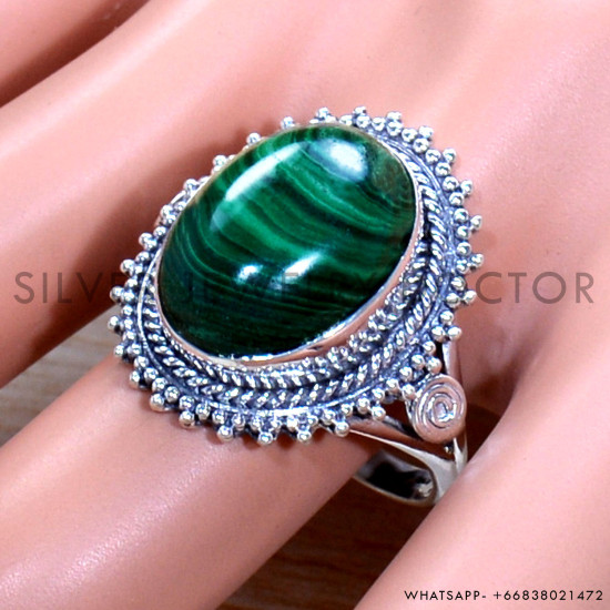 Malachite 925 Sterling Silver Ring (SJWR-1812)