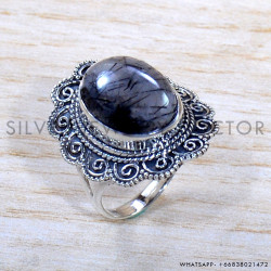 Black Rutile 925 Sterling Silver Ring (SJWR-1818) Black Rutile 925 Sterling Silver Ring (SJWR-1818)