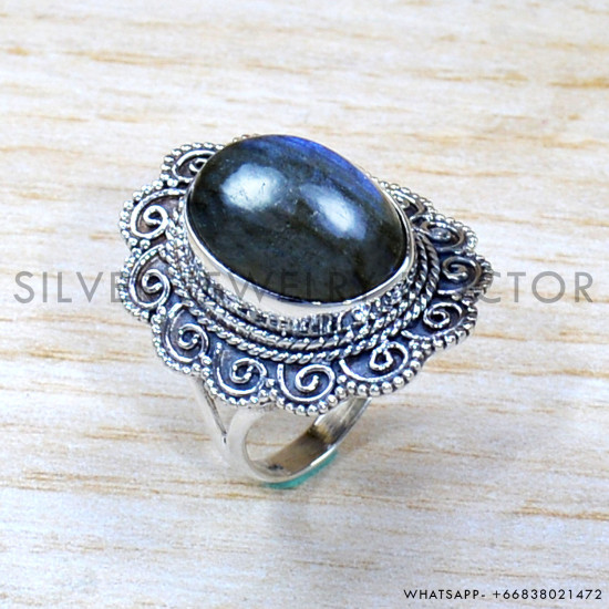 Labradorite 925 Sterling Silver Ring (SJWR-1821)