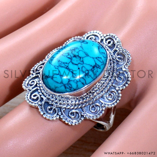 Turquoise 925 Sterling Silver Ring (SJWR-1826)