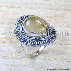 Golden Rutile 925 Sterling Silver Ring (SJWR-1839) Golden Rutile 925 Sterling Silver Ring (SJWR-1839)