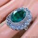 Emerald 925 Sterling Silver Ring (SJWR-1843)