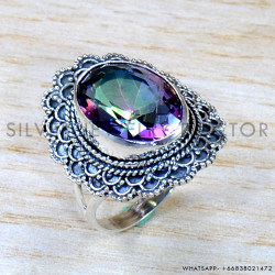 Mystic Topaz 925 Sterling Silver Ring (SJWR-1846)